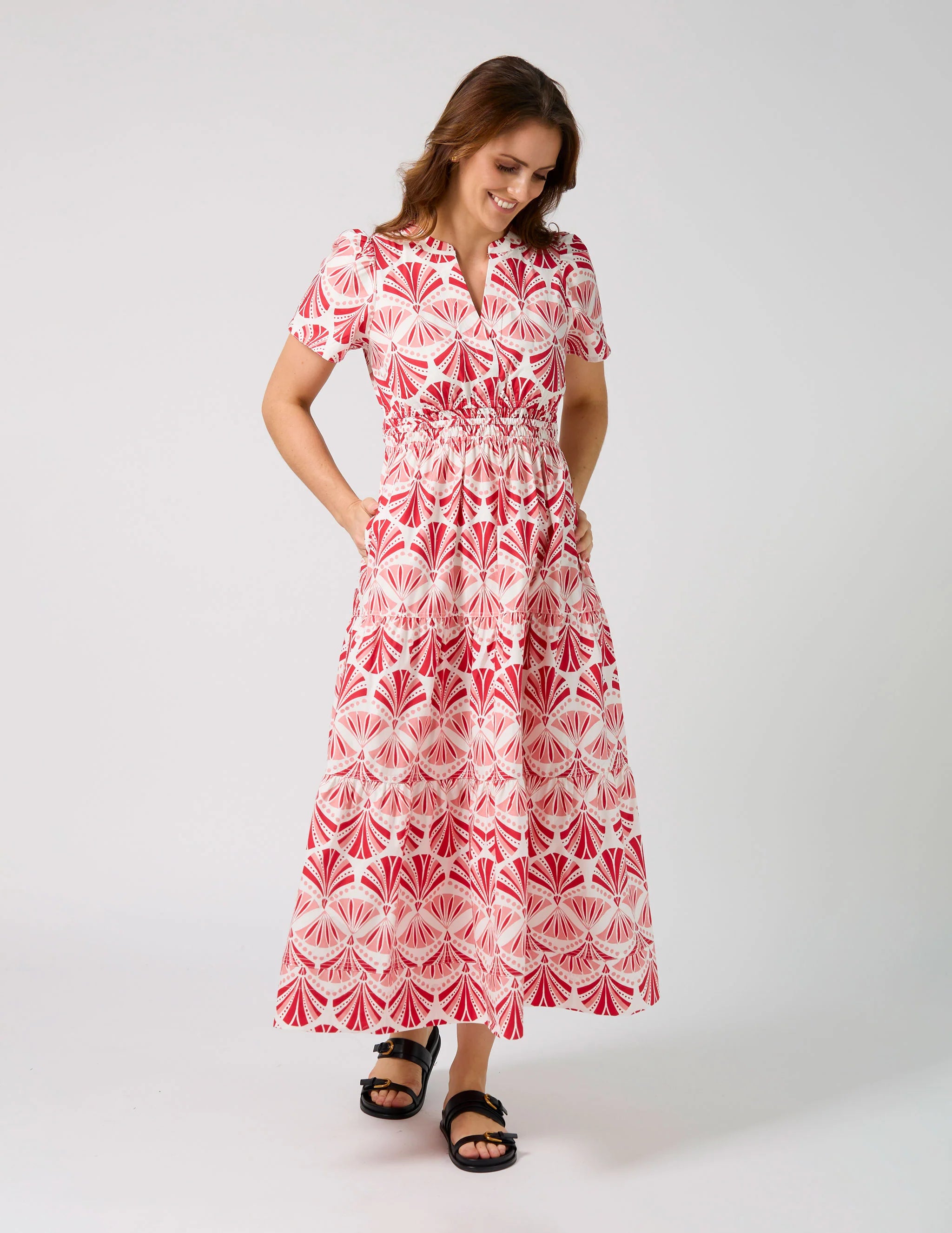 Vittoria Dress Sorbet in Sicily