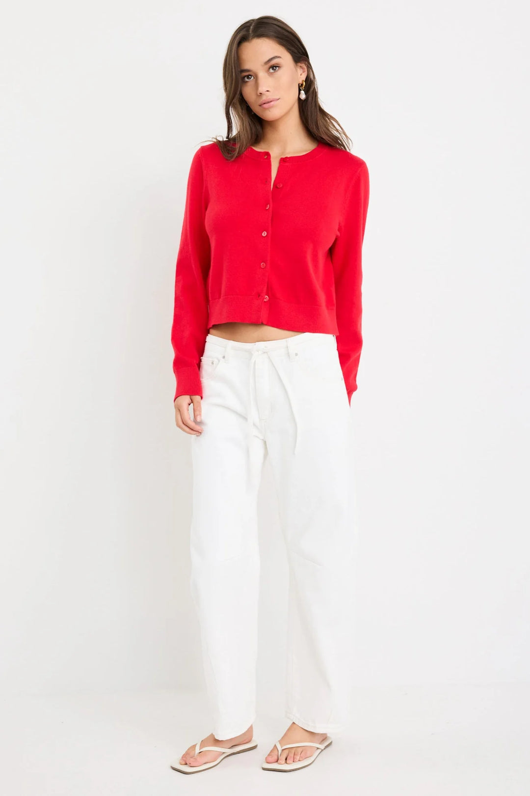 Replica Cherry Cotton Cashmere Crewneck Cardigan