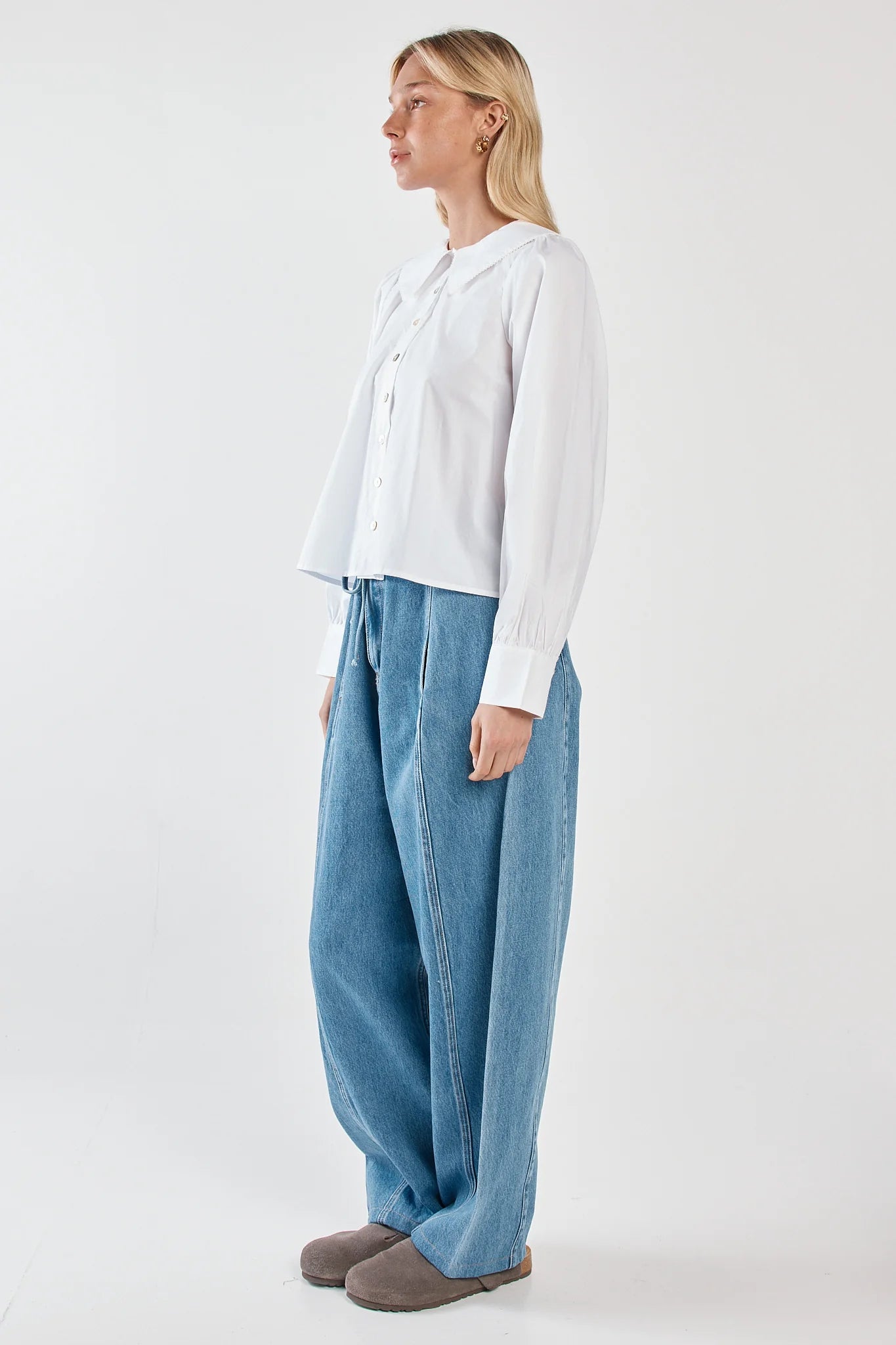 Gypsy Large Collared Shirt White