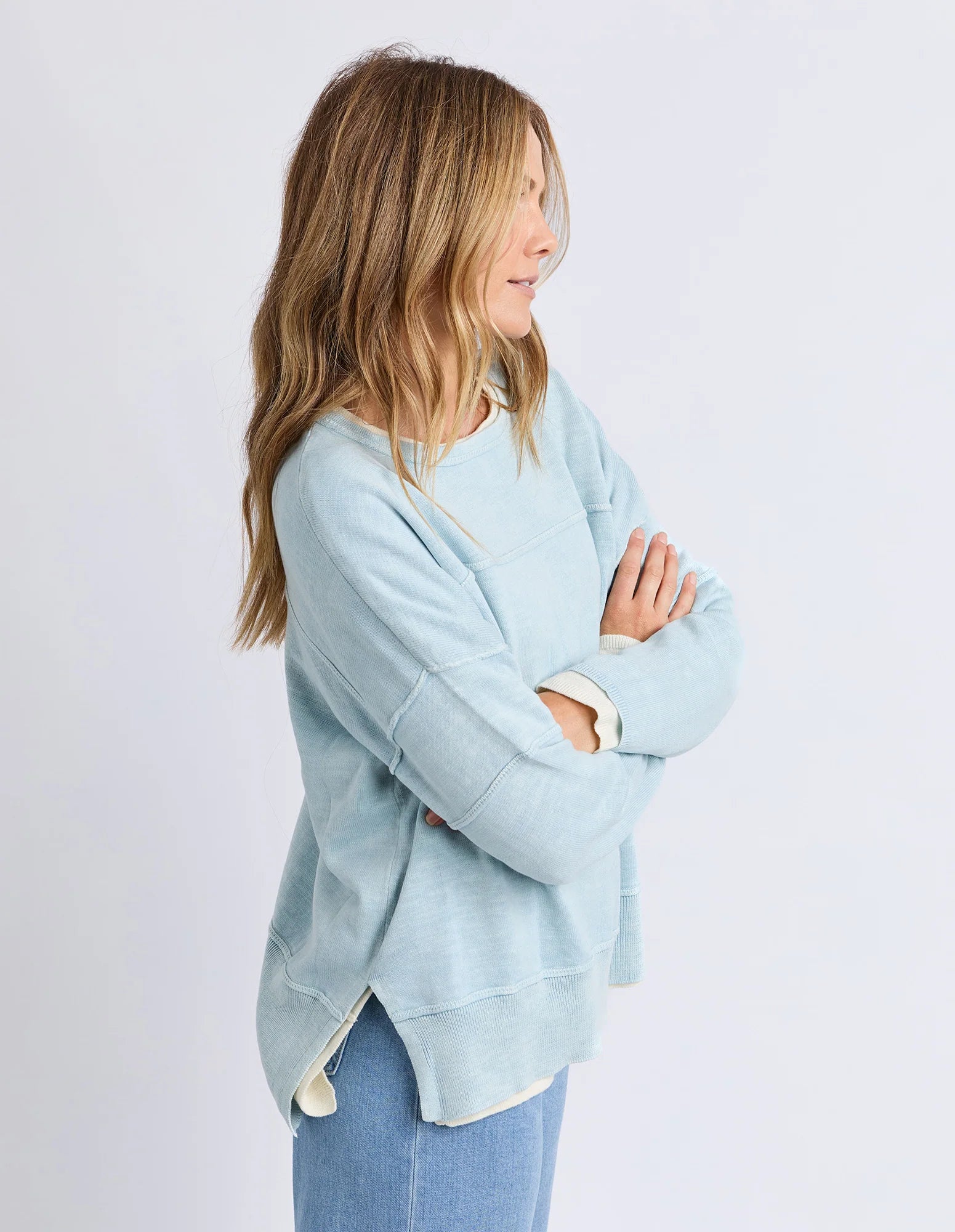 Jayne Throw On Knit Ice Blue