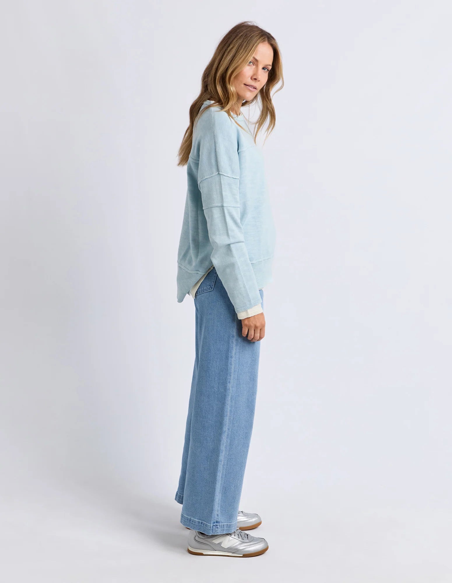 Jayne Throw On Knit Ice Blue