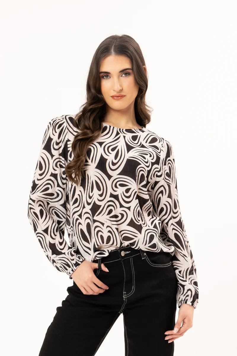 Gratitude Top Ivory Swirl