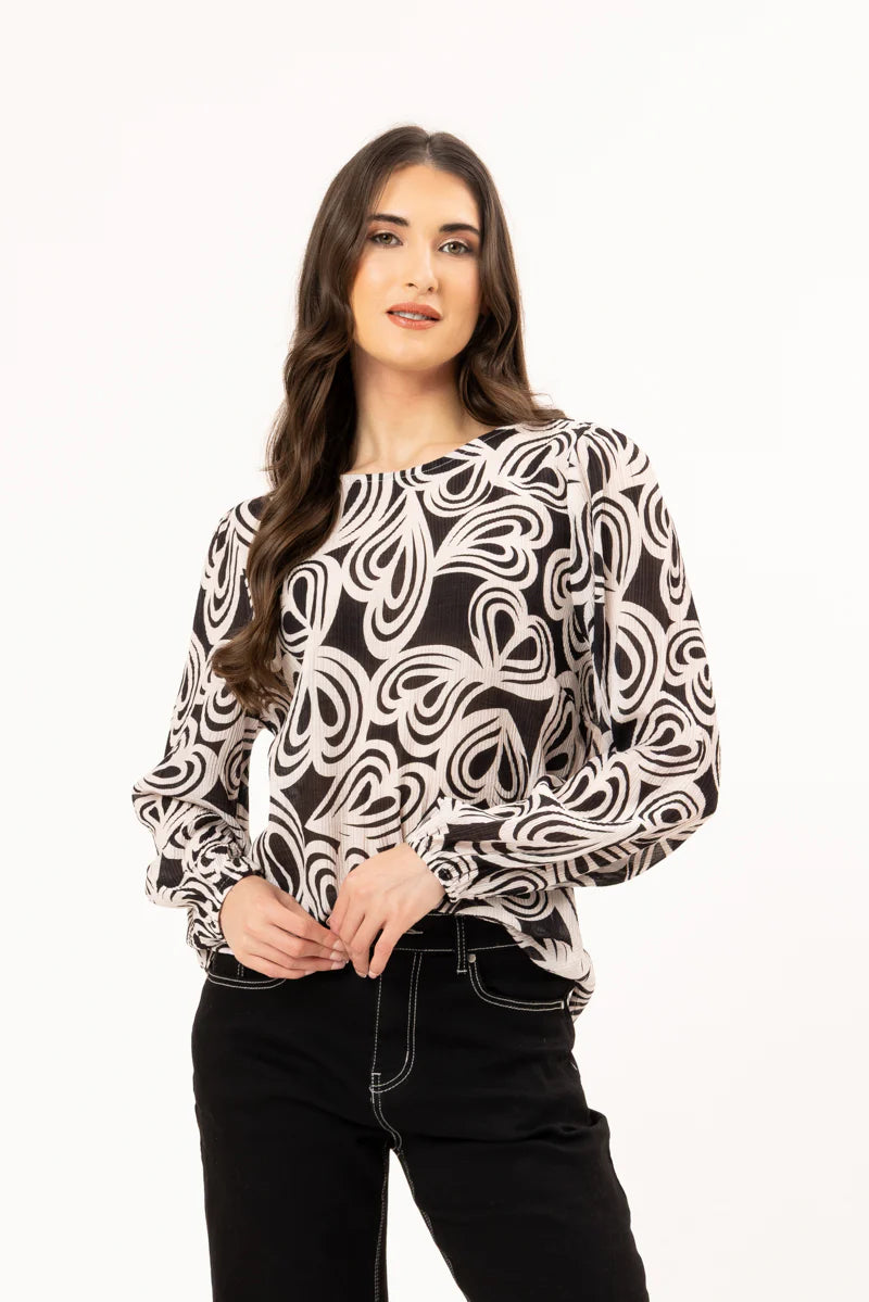 Gratitude Top Ivory Swirl