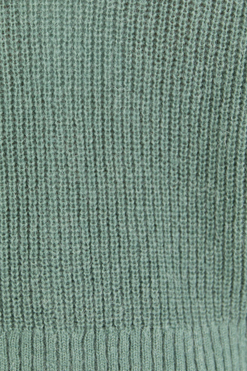 Highlight Sage Mohair Blend
Crewneck Cardigan