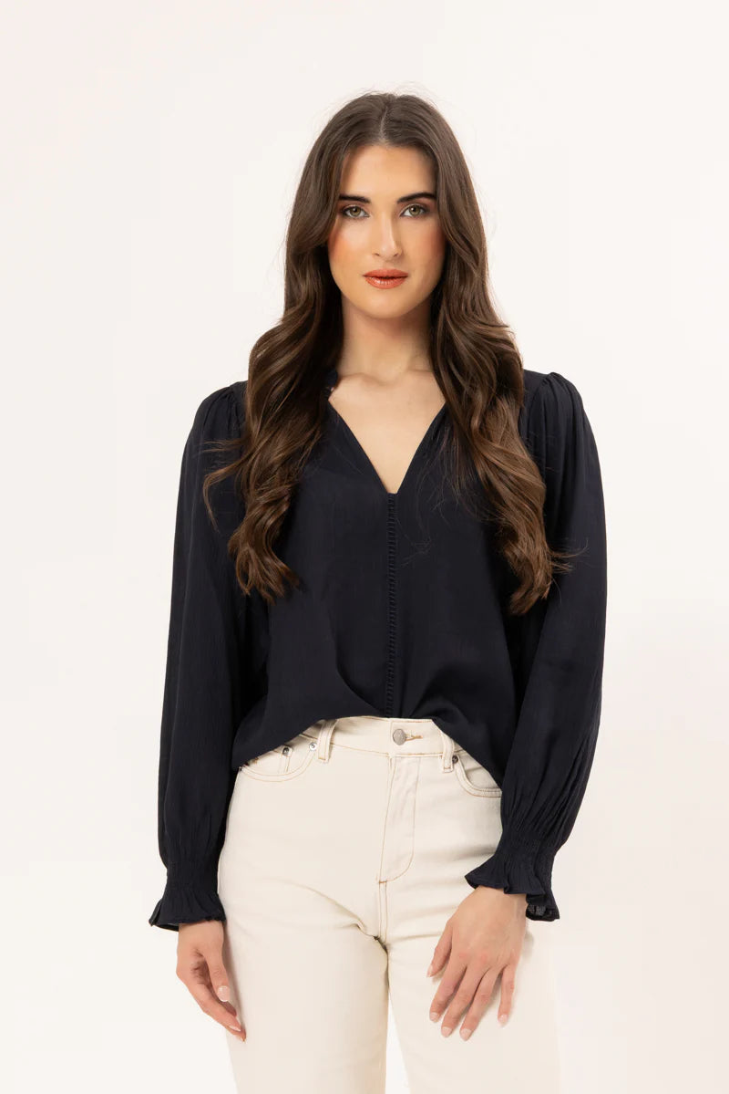 Addyson Long Sleeve Top Navy