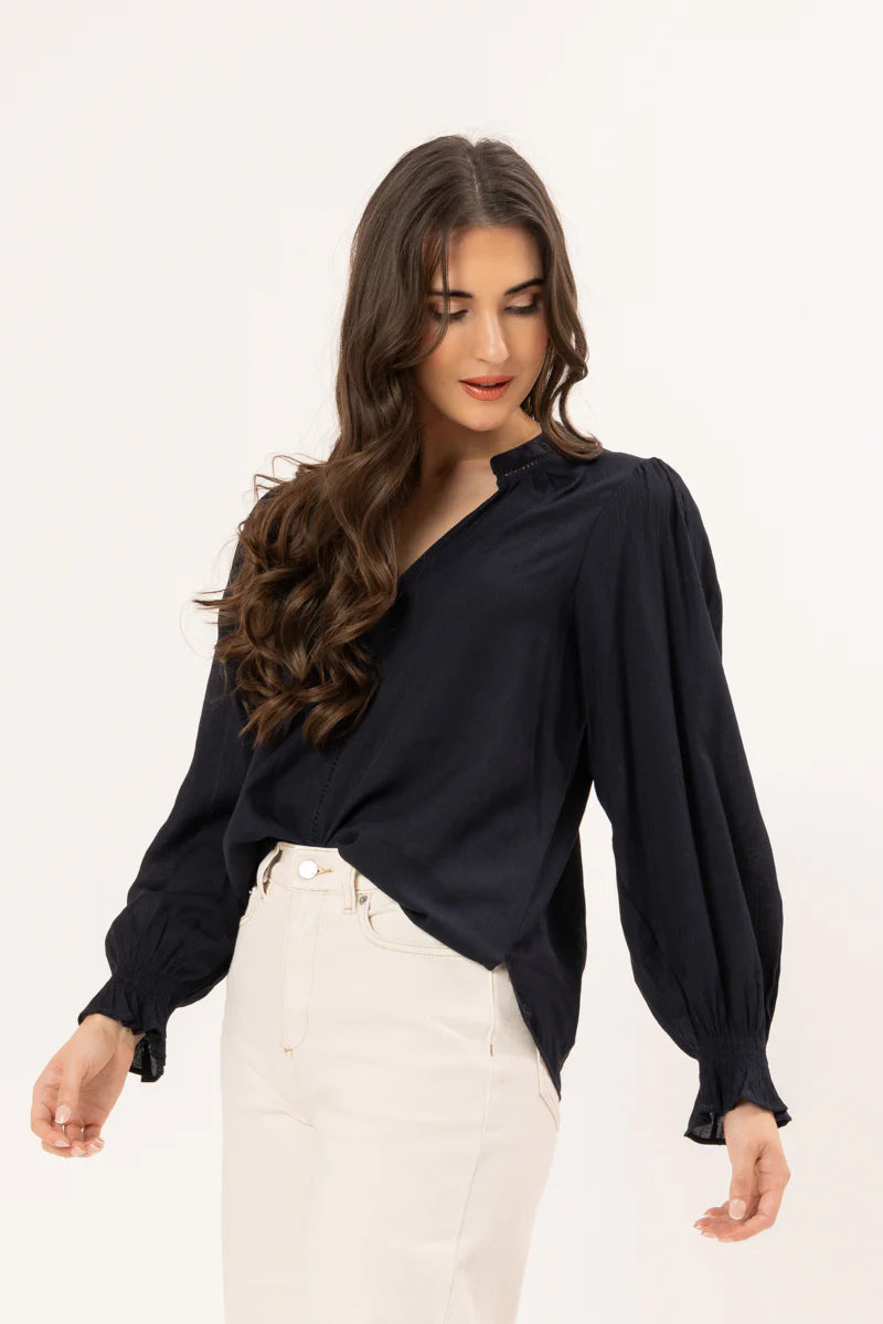 Addyson Long Sleeve Top Navy