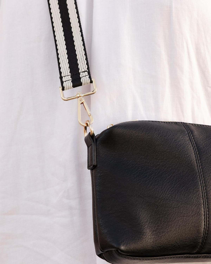 Kasey Stripe Crossbody Bag Black