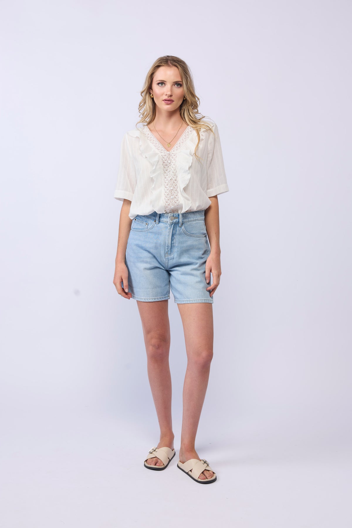 Amelia Short Sleeve Blouse White