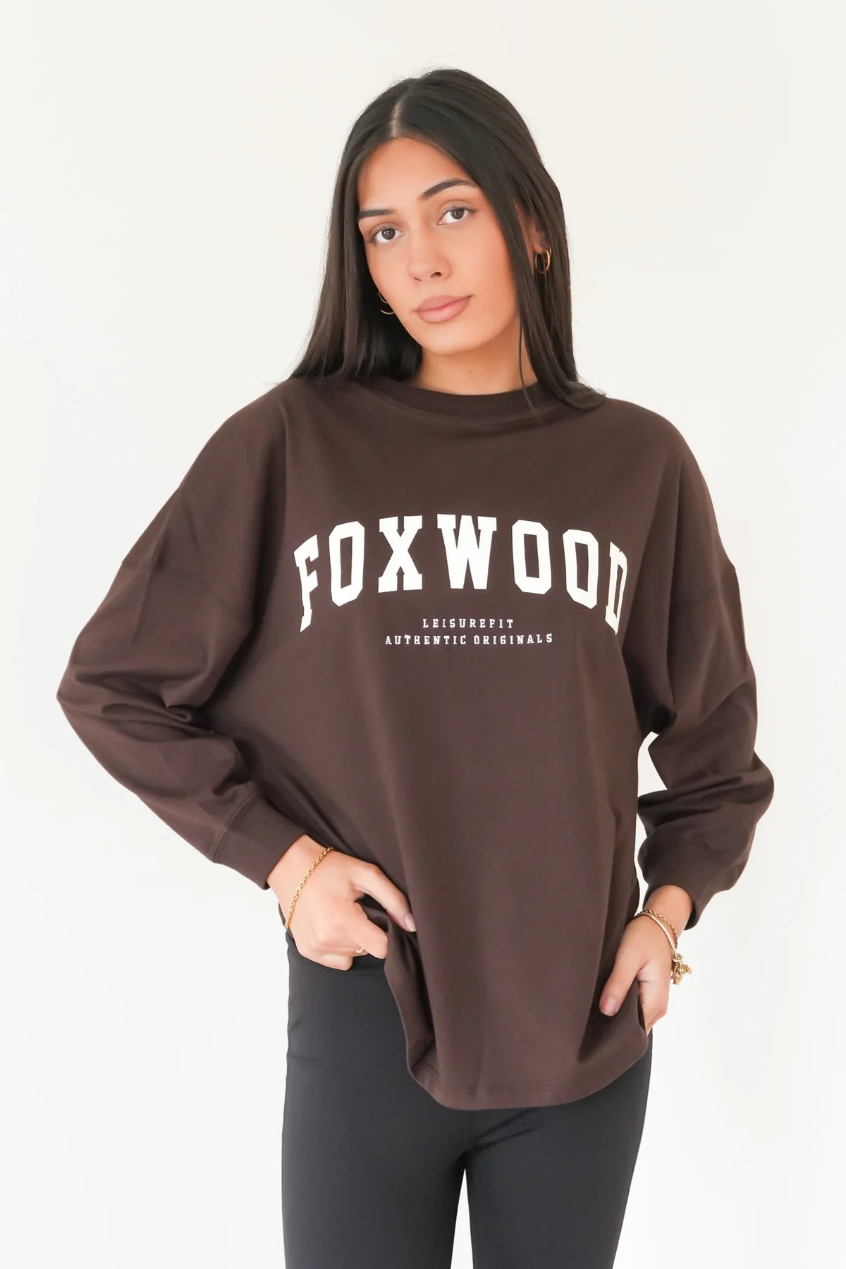 Interval Long Sleeve Coffee Bean / White