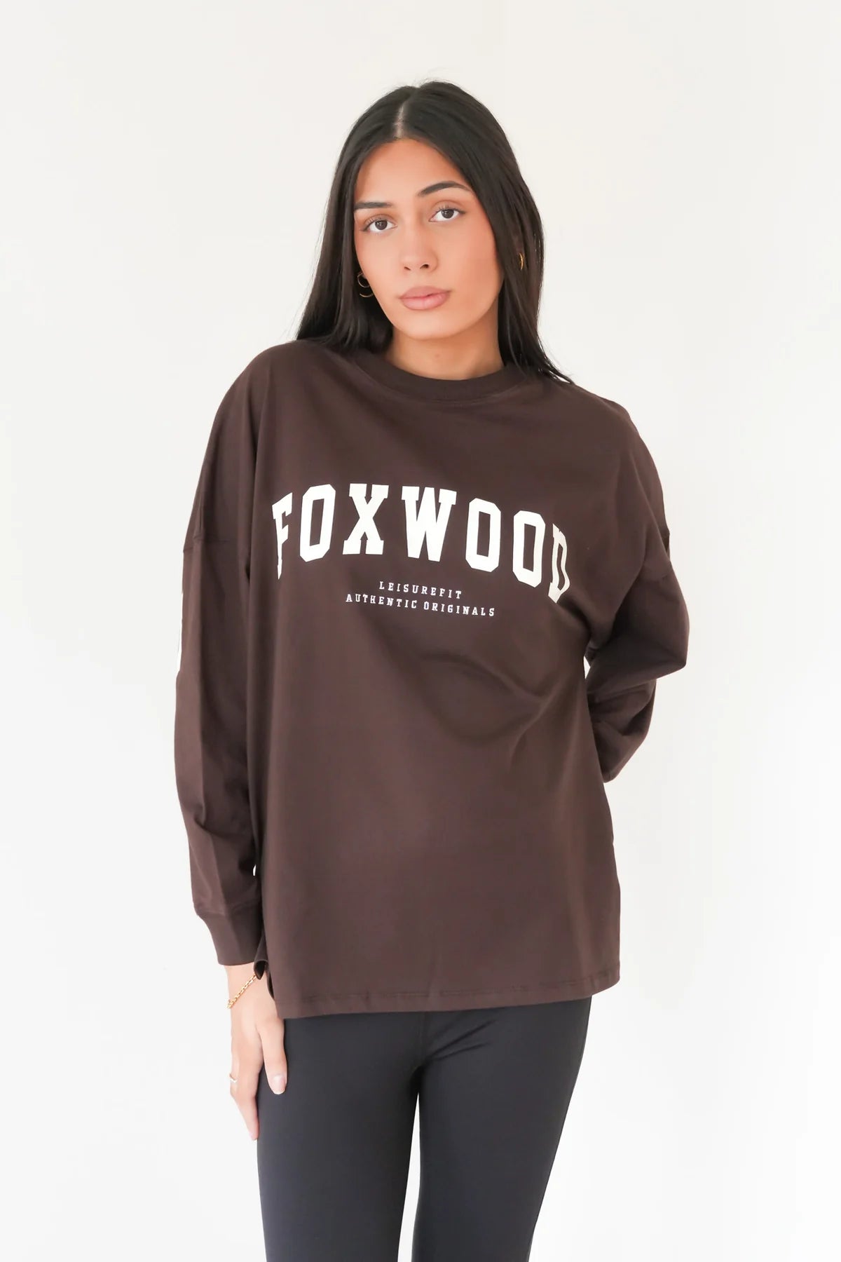 Interval Long Sleeve Coffee Bean / White