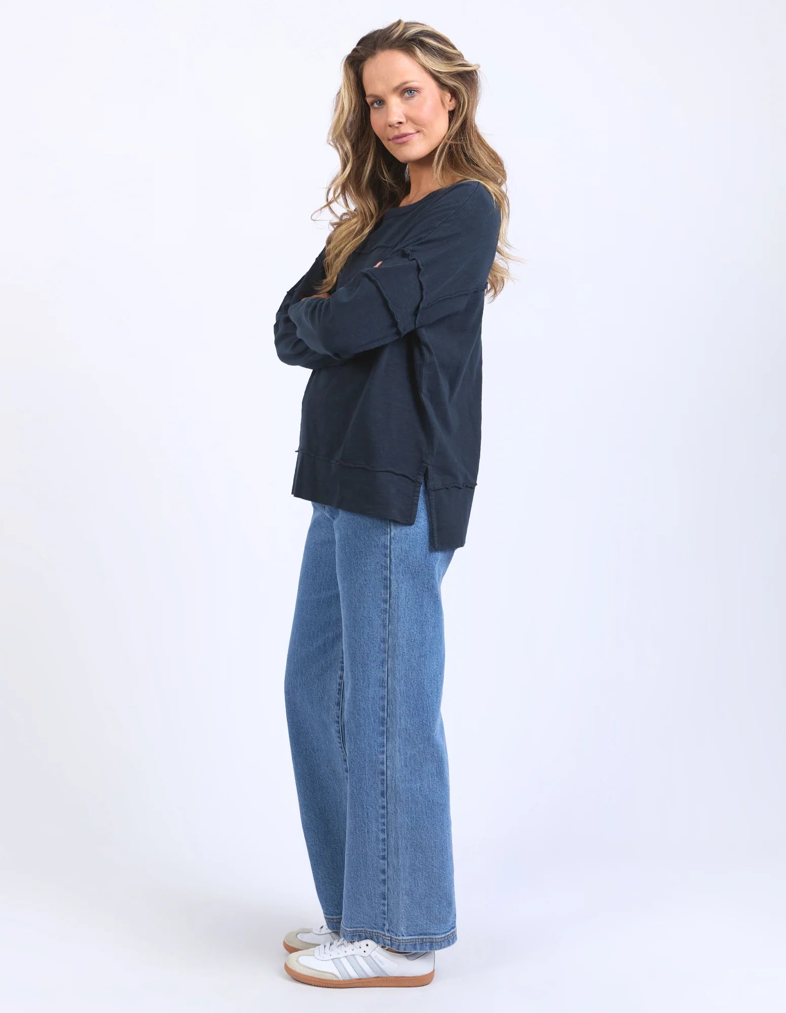 Jayne Throw On Top Navy