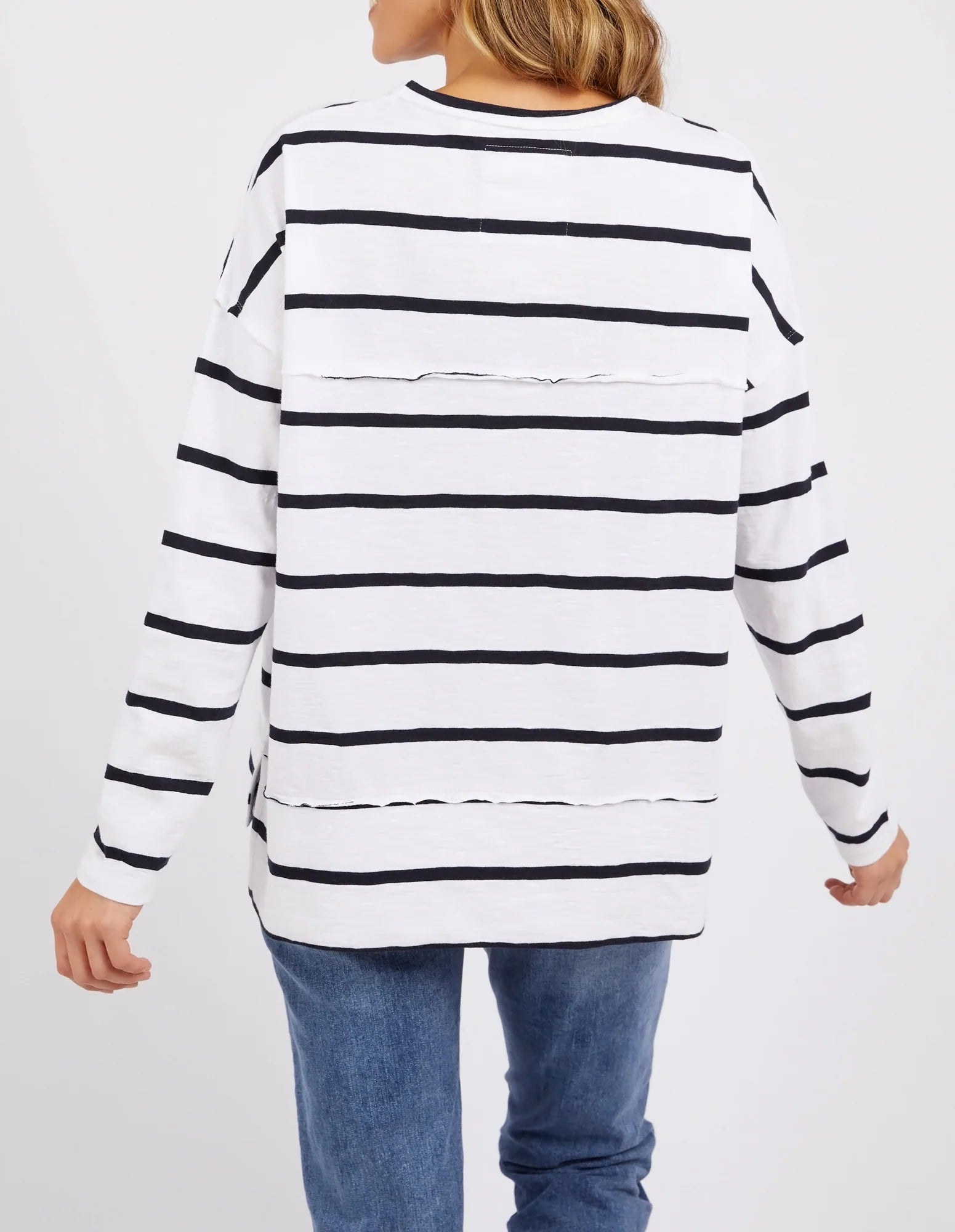 Jayne Stripe Throw On Top White/ Dark Sapphire